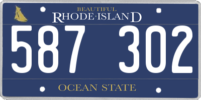 RI license plate 587302