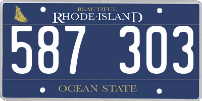 RI license plate 587303
