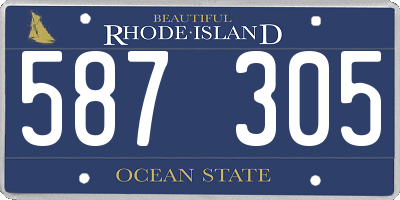 RI license plate 587305