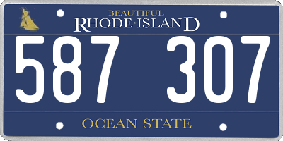 RI license plate 587307
