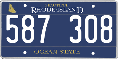 RI license plate 587308
