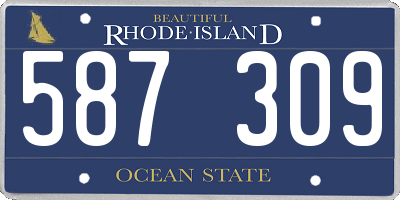 RI license plate 587309