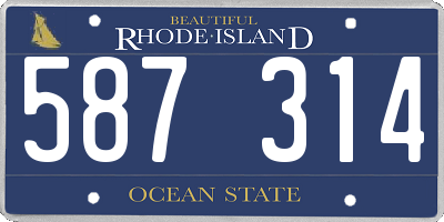RI license plate 587314