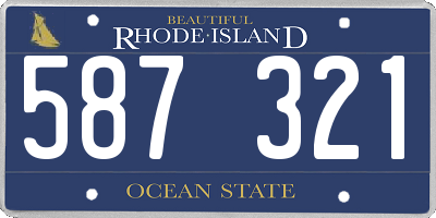 RI license plate 587321
