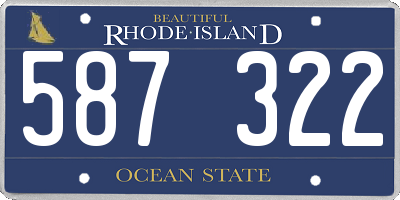 RI license plate 587322