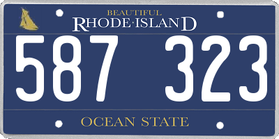 RI license plate 587323