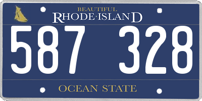 RI license plate 587328