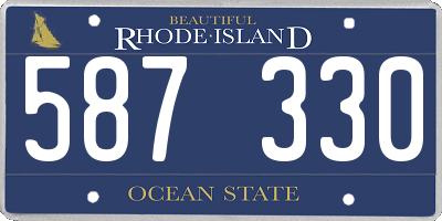 RI license plate 587330