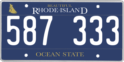 RI license plate 587333