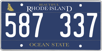 RI license plate 587337