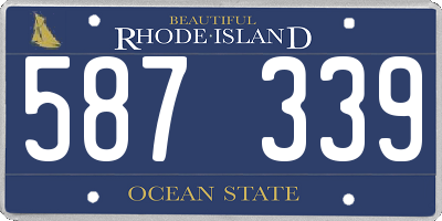 RI license plate 587339