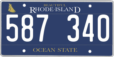 RI license plate 587340