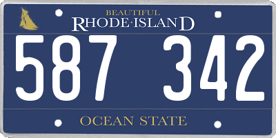 RI license plate 587342