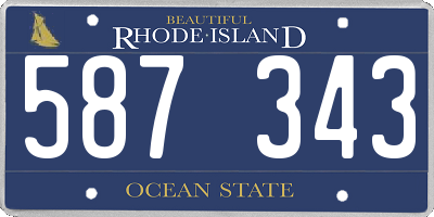 RI license plate 587343