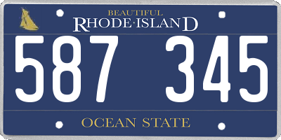 RI license plate 587345