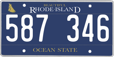 RI license plate 587346