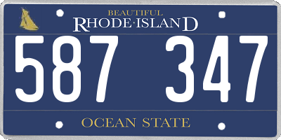 RI license plate 587347