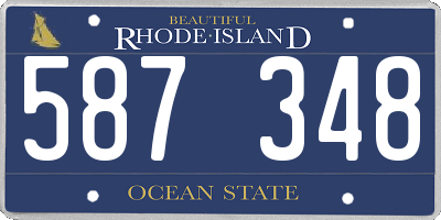 RI license plate 587348