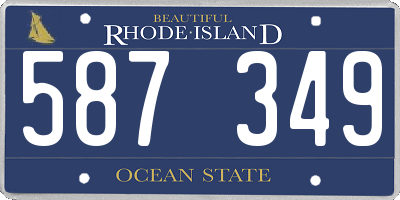 RI license plate 587349