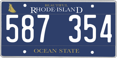 RI license plate 587354