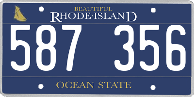RI license plate 587356