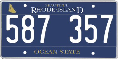 RI license plate 587357