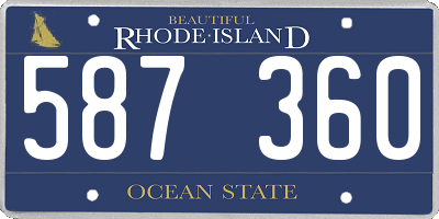 RI license plate 587360