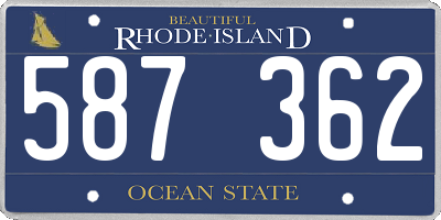 RI license plate 587362