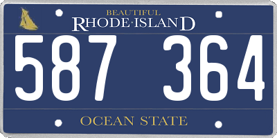 RI license plate 587364