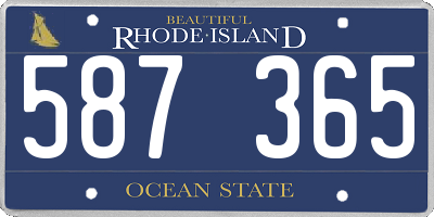 RI license plate 587365