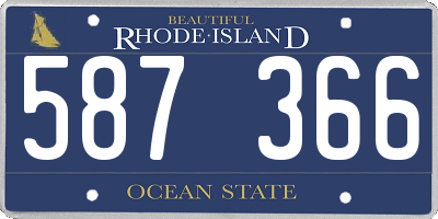RI license plate 587366