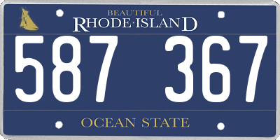 RI license plate 587367