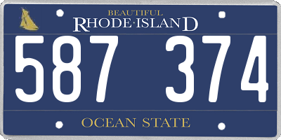 RI license plate 587374