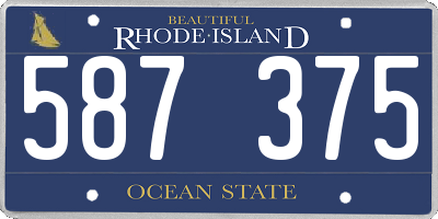 RI license plate 587375