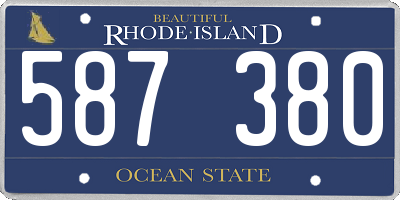 RI license plate 587380