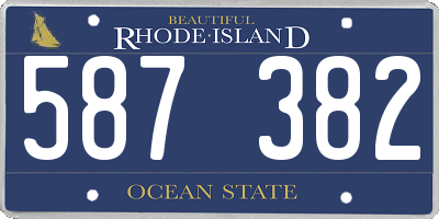 RI license plate 587382