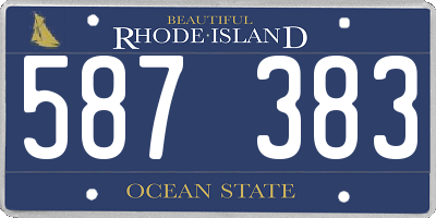 RI license plate 587383