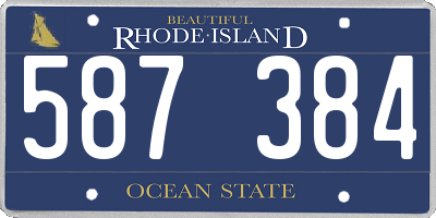 RI license plate 587384