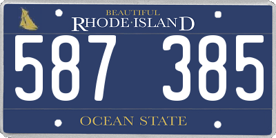 RI license plate 587385