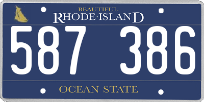 RI license plate 587386