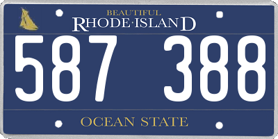 RI license plate 587388