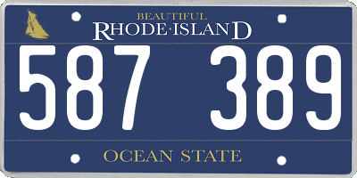 RI license plate 587389