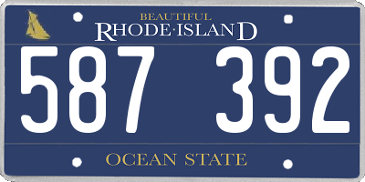 RI license plate 587392