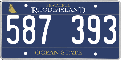 RI license plate 587393