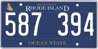 RI license plate 587394