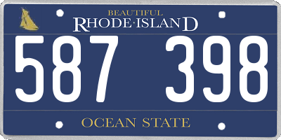 RI license plate 587398