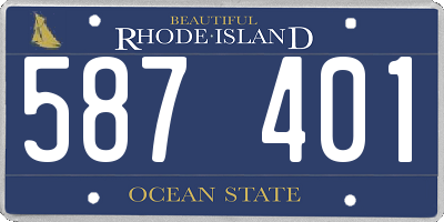 RI license plate 587401