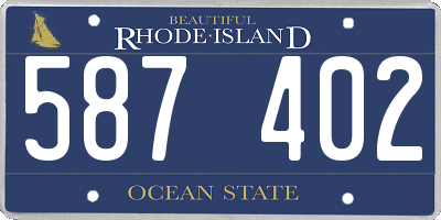 RI license plate 587402