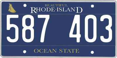 RI license plate 587403