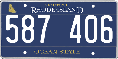 RI license plate 587406